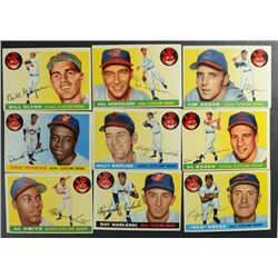 1955 Topps Cleveland Indians Team Lot (9 Cards) .  Nice EX-EM.