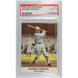 1961 GOLDEN PRESS #7 ROGERS HORNSBY PSA MINT 9
