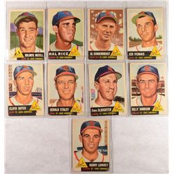 1953 TOPPS BASEBALL CARDINALS TEAM LOT (9 DIFFERENT) MOSTLY EX-VGEX+ NICE