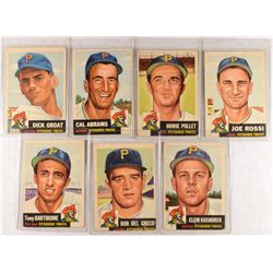 1953 TOPPS BASEBALL PIRATES TEAM LOT (7 DIFFERENT) MOSTLY EX-EX+, 2-VG