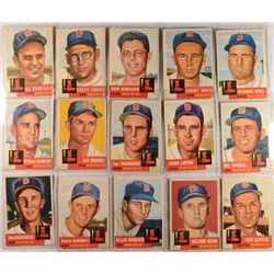 1953 TOPPS BASEBALL RED SOX TEAM LOT (15 DIFFERENT) MOSTLY EX-EX+, 2-VG's
