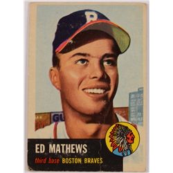 1953 TOPPS #37 EDDIE MATTHEWS VG, CREASED