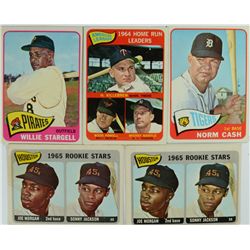 1965 TOPPS LOT (5 cds) 2-JOE MORGAN ROOKIES & MICKEY MANTLE