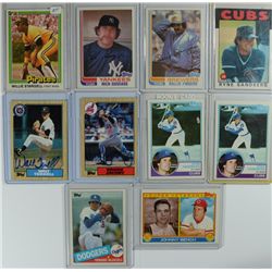 1980's BASEBALL LOT (10 cds) WILLIE STARGELL AUTOGRAPH & 2- SANDBERG ROOKIES