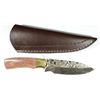 Image 2 : 8 3/4 inch Genuine Damascus stained bone handle knife.