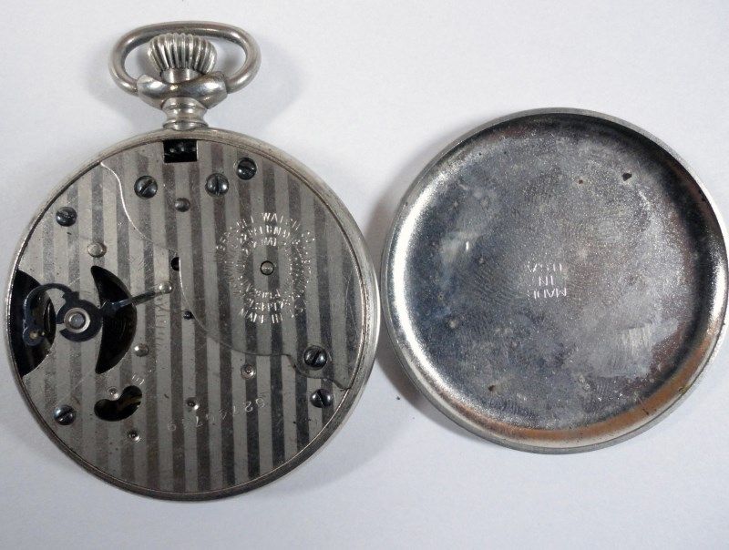 INGERSOLL YANKEE RADIOLITE POCKET WATCH, NO CRYSTAL