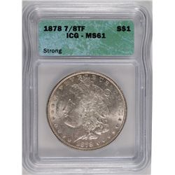 1878 7/8TF MORGAN DOLLAR ICG MS-61