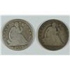 Image 1 : 1854 & 1858-O SEATED HALF DOLLARS