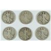 Image 1 : (6) WALKING LIBERTY HALF DOLLARS (16-D, 17, (2) 17-S REV, 18-D, 18-S)