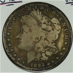 1893-S MORGAN DOLLAR VG