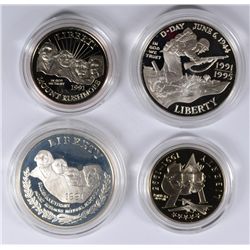 1991 MT. RUSHMOORE & 1993 WWII PROOF 2-COIN COMMEM. SETS IN ORIG. PACKAGIN