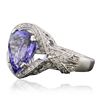 Image 2 : 14KT White Gold 5.47ct Tanzanite and Diamond Ring