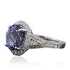 Image 2 : 14KT White Gold 3.03ct Tanzanite and Diamond Ring