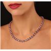 Image 2 : 14KT Rose Gold 38.17ctw Tanzanite and Diamond Necklace