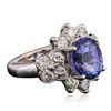 Image 2 : 14KT White Gold 4.14ct Tanzanite and Diamond Ring