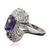 Image 2 : 14KT White Gold 4.46ct Tanzanite and Diamond Ring