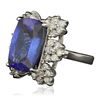 Image 2 : 14KT White Gold 11.35ct GIA Cert Tanzanite and Diamond Ring