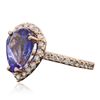 Image 2 : 14KT Rose Gold 2.77ct Tanzanite and Diamond Ring