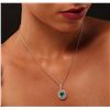 Image 2 : 14KT White and Yellow Gold 1.81ct Emerald and Diamond Pendant