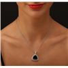 Image 2 : 14KT White Gold 10.30ctw Black Diamond Pendant With Chain