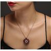 Image 2 : 14KT Yellow Gold 14.46ctw Ruby and Diamond Pendant With Chain