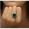 Image 2 : 14KT White Gold 6.76ct Emerald and Diamond Ring