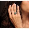 Image 1 : 14KT White Gold 1.27ct Emerald and Diamond Ring