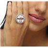 Image 2 : 14KT White Gold 29.38ct Kunzite and Diamond Ring