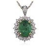 Image 3 : 14KT White and Yellow Gold 8.95ct Emerald and Diamond Pendant