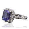 Image 2 : 14KT White Gold 5.87ct Tanzanite and Diamond Ring