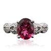 Image 3 : 14KT White Gold 2.95ct Pink Sapphire and Diamond Ring