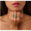 Image 1 : 14KT White Gold 6.63ct Emerald and Diamond Ring