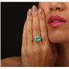 Image 2 : 14KT White Gold 6.63ct Emerald and Diamond Ring