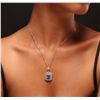 Image 1 : 14KT White Gold 2.87ct Tanzanite and Diamond Pendant