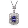 Image 3 : 14KT White Gold 2.87ct Tanzanite and Diamond Pendant