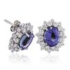 Image 2 : 14KT White Gold 5.82ctw Tanzanite and Diamond Earrings