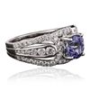 Image 2 : 18KT White Gold 1.60ct Tanzanite and Diamond Ring