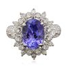 Image 3 : 14KT White Gold 4.30ct Tanzanite and Diamond Ring
