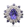 Image 1 : 14KT White Gold 3.43ctw Tanzanite and Diamond Ring