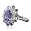 Image 2 : 14KT White Gold 3.43ctw Tanzanite and Diamond Ring