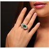 Image 1 : 14KT Yellow Gold 3.08ct Emerald and Diamond Ring