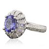 Image 2 : 14KT White Gold 2.13ct Tanzanite and Diamond Ring