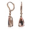 Image 2 : 14KT Rose Gold 9.65ctw Morganite and Diamond Earrings