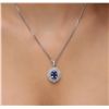 Image 2 : 14KT White Gold 5.01ct Tanzanite and Diamond Pendant With Chain