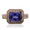 Image 1 : 14KT Rose Gold 3.85ct Tanzanite and Diamond Ring
