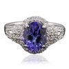 Image 1 : 14KT White Gold 2.56ct Tanzanite and Diamond Ring