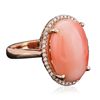 Image 2 : 14KT Rose Gold 15.23ct Coral and Diamond Ring