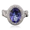 Image 1 : 18KT White Gold 2.79ct Tanzanite and Diamond Ring