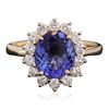 Image 1 : 14KT Yellow Gold 2.24ct Tanzanite and Diamond Ring
