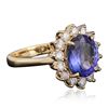 Image 2 : 14KT Yellow Gold 2.24ct Tanzanite and Diamond Ring